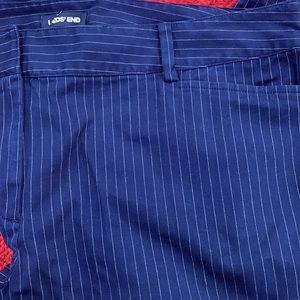 LANDS END Womens size 20W Navy Blue/White Pinstripe mid rise Straight Leg Pants